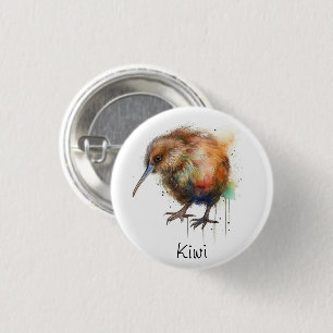 Badge Rond 2,50 Cm Aquarelle néo-zélandaise Kiwi
