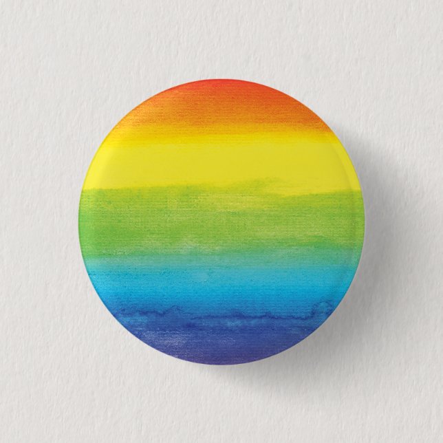 Badge Rond 2,50 Cm Aquarelle Rainbow Pride brillant Vibrant (Devant)