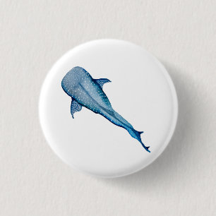 Badge Rond 2,50 Cm Aquarelle requin