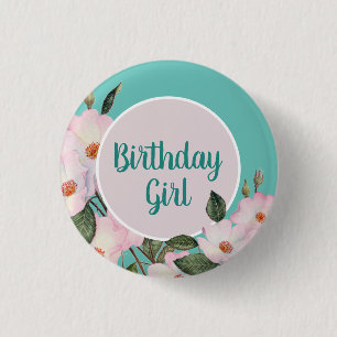 Badge Rond 2,50 Cm Aquarelle rose Roses Ballerina Peinture botanique