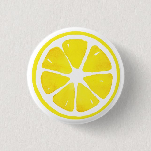 Badge Rond 2,50 Cm Aquarelle tranche citron (Devant)