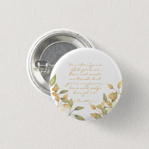 Badge Rond 2,50 Cm Aquarelle Verdure Élégante puissance amour Bible V