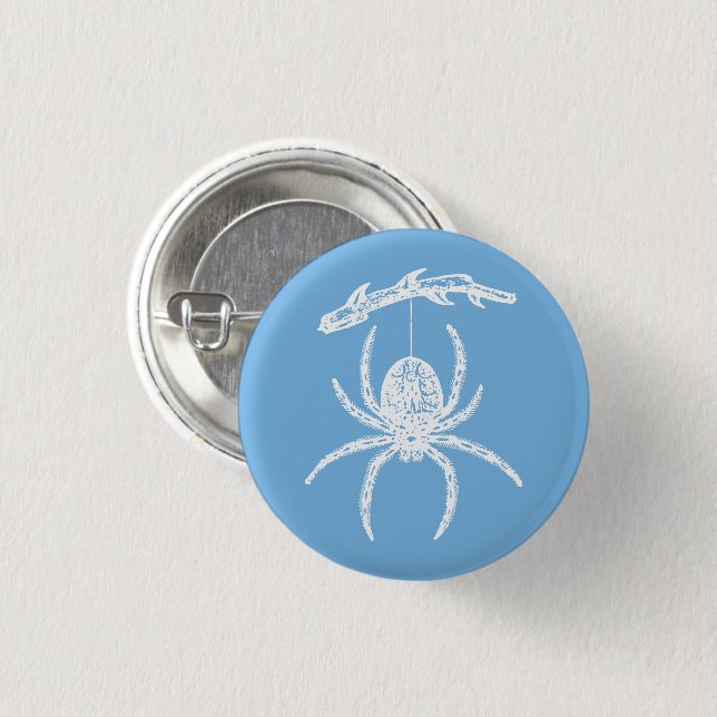 Badge Rond 2,50 Cm Araignée bleue (Devant & derrière)