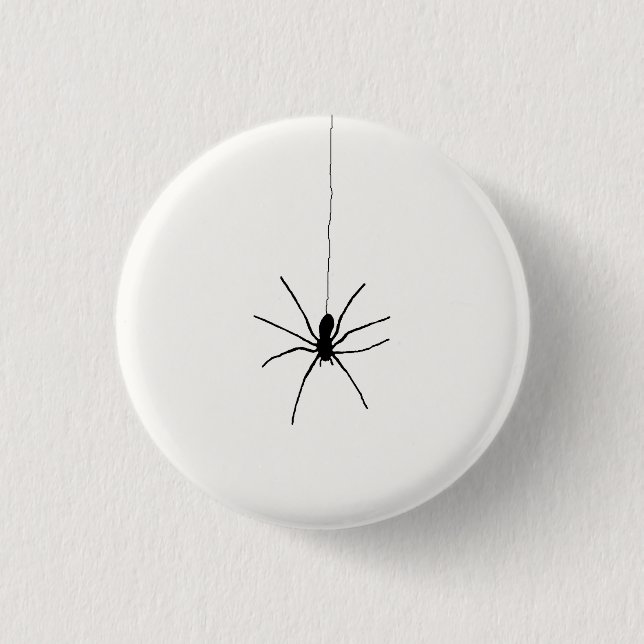 Badge Rond 2,50 Cm Araignée noire sur blanc (Devant)