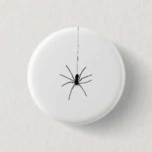 Badge Rond 2,50 Cm Araignée noire sur blanc