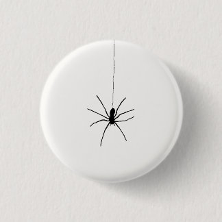 Badge Rond 2,50 Cm Araignée noire sur blanc