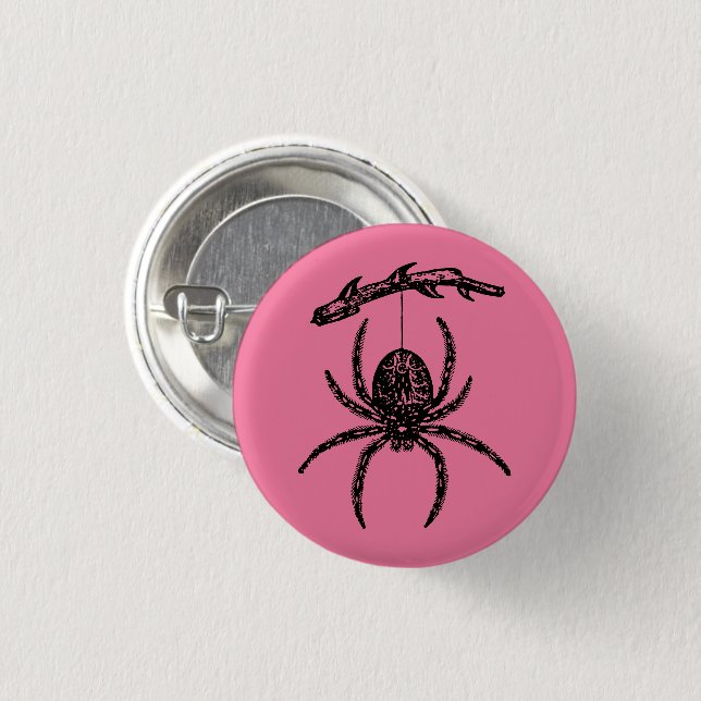Badge Rond 2,50 Cm Araignée rose mignonne (Devant & derrière)