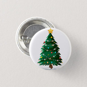 Badge Rond 2,50 Cm Arbre de Noël
