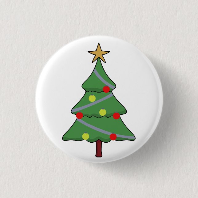 Badge Rond 2,50 Cm Arbre de Noël adorable (Devant)