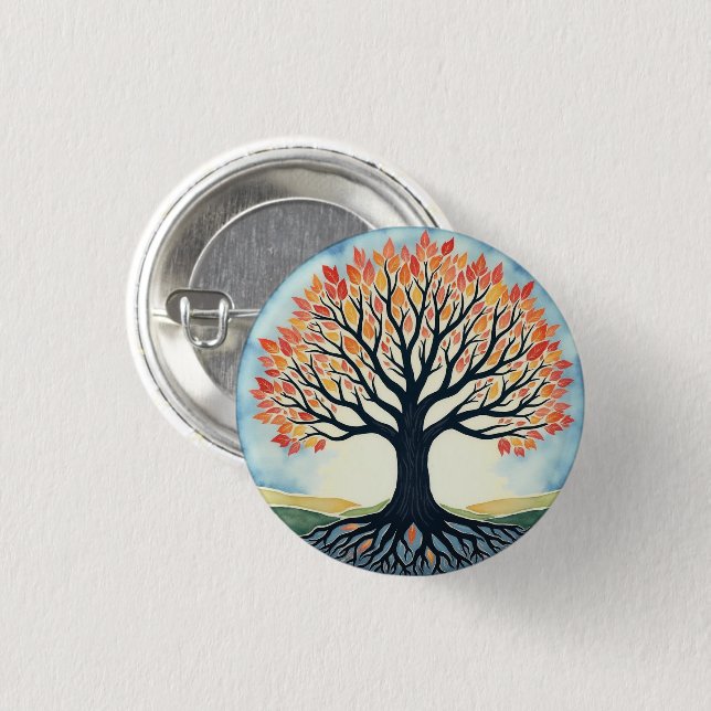 BADGE ROND 2,50 CM ARBRE DE VIE (Devant & derrière)