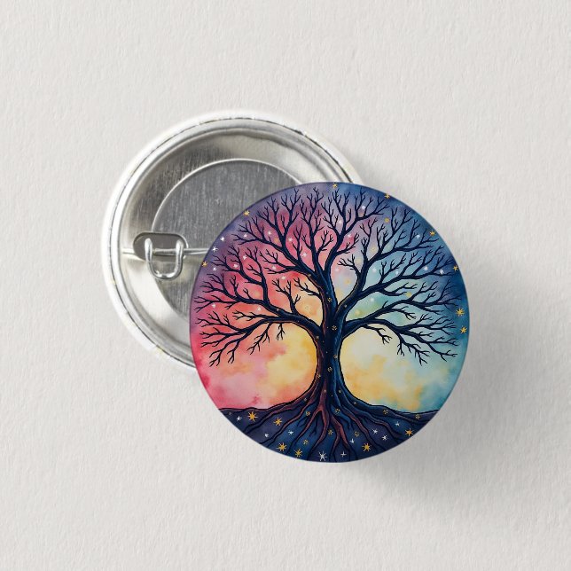 BADGE ROND 2,50 CM ARBRE DE VIE (Devant & derrière)