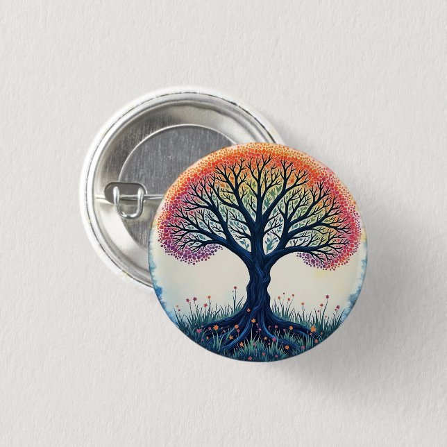 BADGE ROND 2,50 CM ARBRE DE VIE (Devant & derrière)
