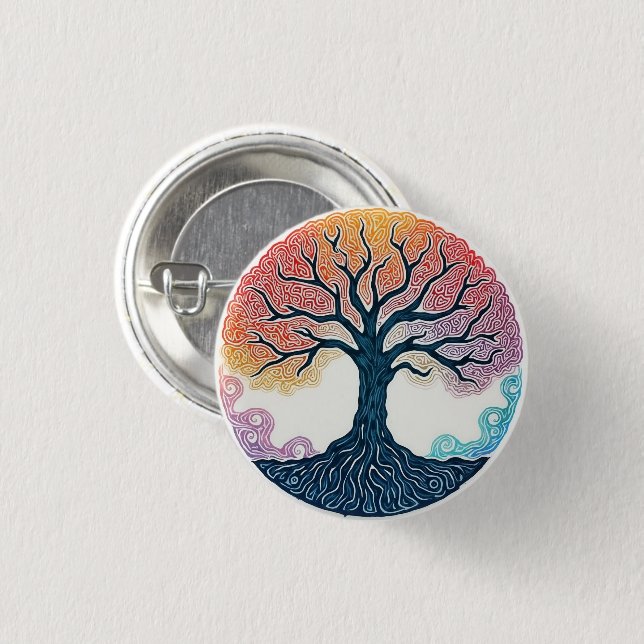 BADGE ROND 2,50 CM ARBRE DE VIE (Devant & derrière)