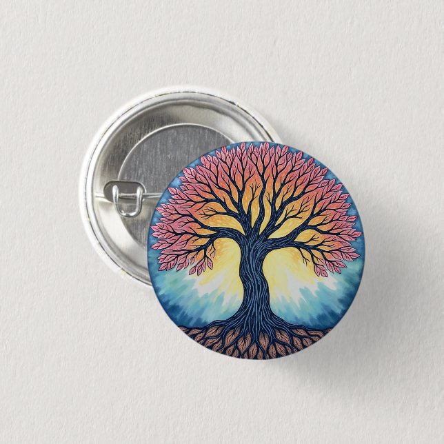 BADGE ROND 2,50 CM ARBRE DE VIE (Devant & derrière)