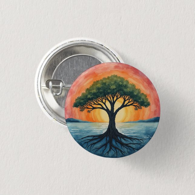 BADGE ROND 2,50 CM ARBRE DE VIE (Devant & derrière)