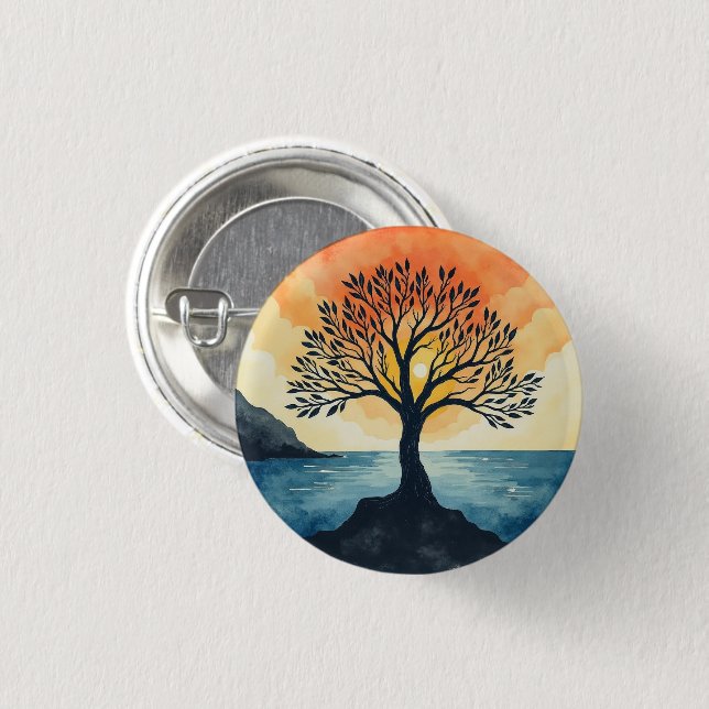 BADGE ROND 2,50 CM ARBRE DE VIE (Devant & derrière)