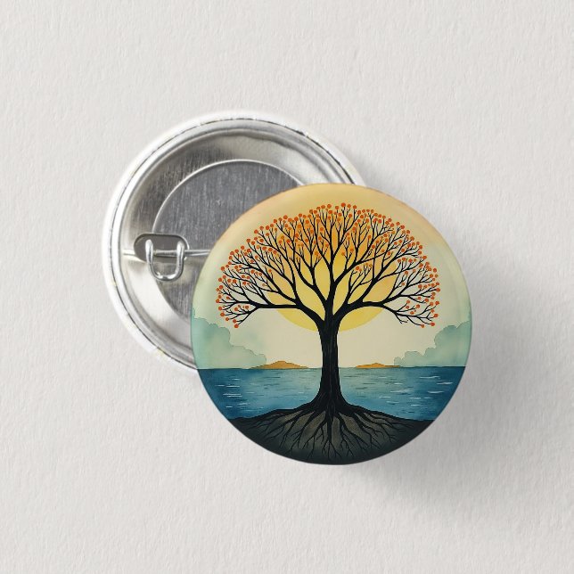 BADGE ROND 2,50 CM ARBRE DE VIE (Devant & derrière)