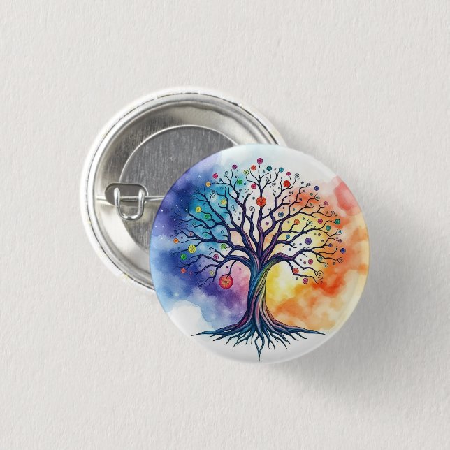 BADGE ROND 2,50 CM ARBRE DE VIE (Devant & derrière)