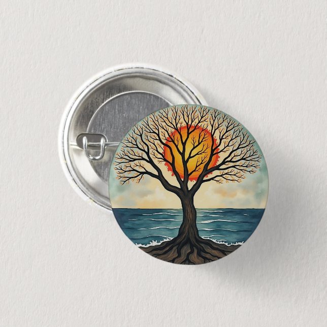 BADGE ROND 2,50 CM ARBRE DE VIE (Devant & derrière)