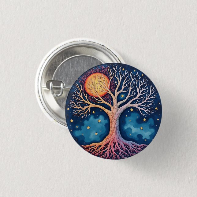 BADGE ROND 2,50 CM ARBRE DE VIE (Devant & derrière)