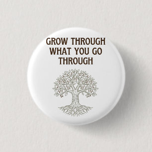 Badge Rond 2,50 Cm Arbre de Vie de la Résilience pour Grandir