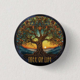 Badge Rond 2,50 Cm Arbre de Vie, d'inspiration artistique, cadeau-pou