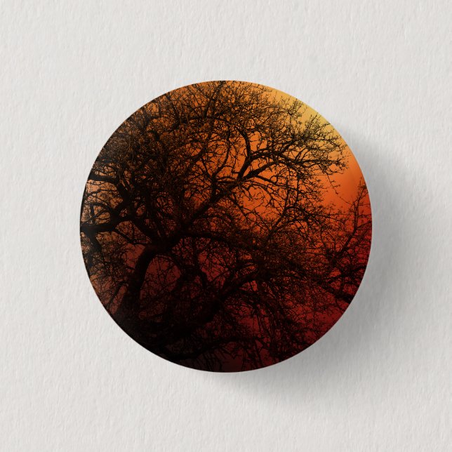 Badge Rond 2,50 Cm Arbre d'hiver Silhouette (Devant)