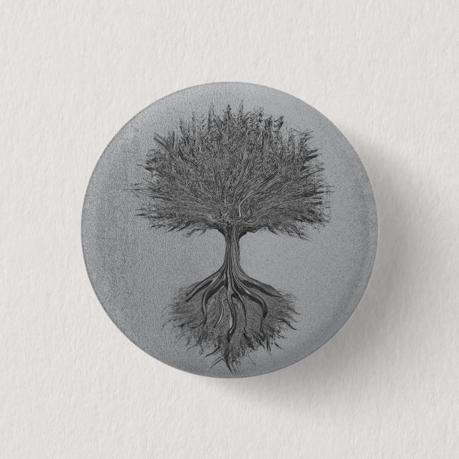 Badge Rond 2,50 Cm Arbre du chrome 2 de la vie (Devant)