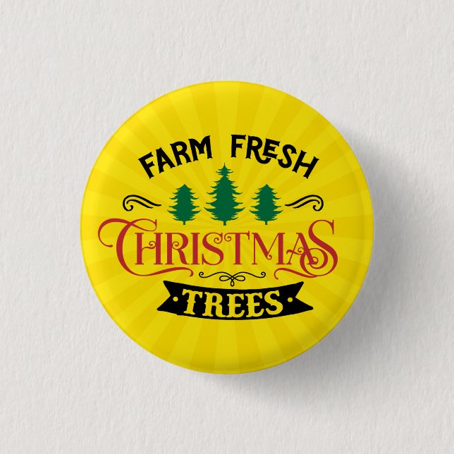Badge Rond 2,50 Cm Arbres de Noël frais de ferme Design-54394 (Devant)