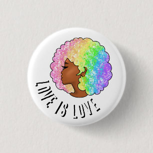 Badge Rond 2,50 Cm arc-en-ciel afro LGBTQ l'amour est l'amour fierté
