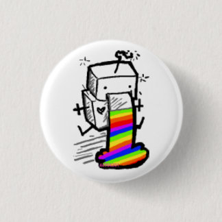 Badge Rond 2,50 Cm arc-en-ciel de robot