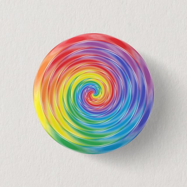 Badge Rond 2,50 Cm Arc-en-ciel de rotation (Devant)