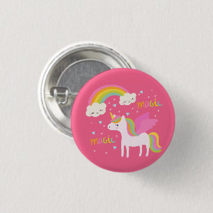 Badge Rond 2,50 Cm Arc-en-ciel d'Unicorne