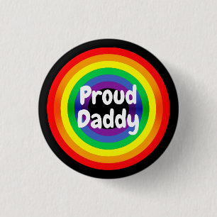 Badge Rond 2,50 Cm Arc-en-ciel fier du papa LGBT