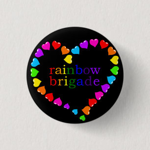Badge Rond 2,50 Cm Arc-en-ciel noir