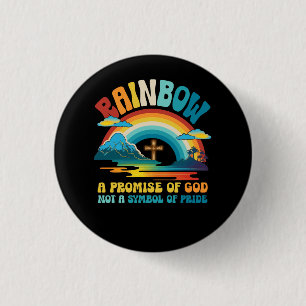 Badge Rond 2,50 Cm Arc En Ciel Une Promesse De Dieu Pas Un Symbole De