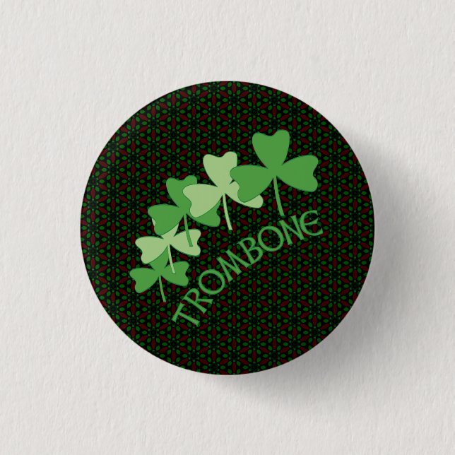 Badge Rond 2,50 Cm Arc Shamrock de Trombone (Devant)