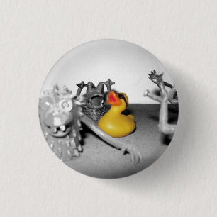 Badge Rond 2,50 Cm "Arg ! Monstres !" Bouton en caoutchouc de canard