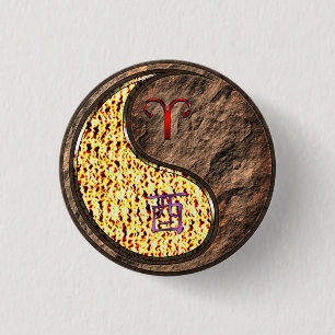 Badge Rond 2,50 Cm Aries & Earth Rooster