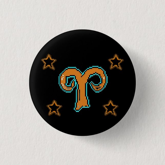 Badge Rond 2,50 Cm ARIES Étoiles (Devant)