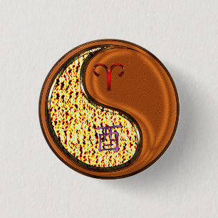 Badge Rond 2,50 Cm Aries & Wood Rooster