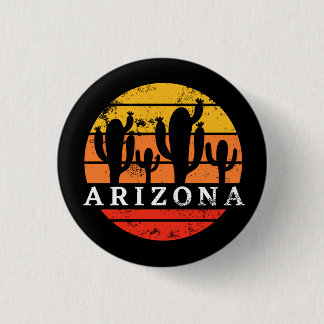 Badge Rond 2,50 Cm Arizona Tourist - Vintage Retro Cactus Cadeau