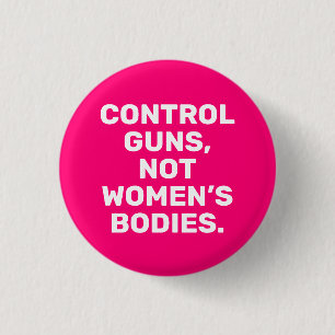 Badge Rond 2,50 Cm Armes de contrôle Pas de corps de femmes blanc ros
