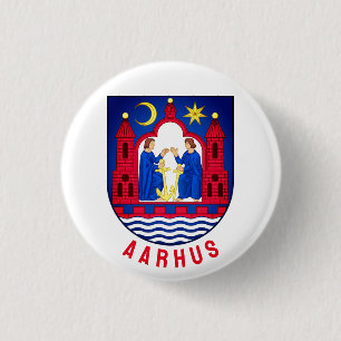 Badge Rond 2,50 Cm Armoiries d'Aarhus - DANEMARK