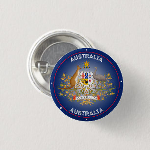 Badge Rond 2,50 Cm Armoiries d'Australie Forme de Cercle