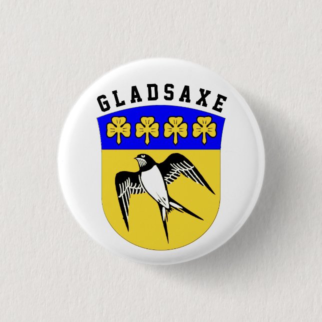 Badge Rond 2,50 Cm Armoiries de Gladsaxe, Danemark (Devant)