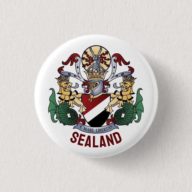 Badge Rond 2,50 Cm Armoiries de la Principauté de Sealand (Devant)