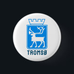 Badge Rond 2,50 Cm Armoiries de Tromsø, NORVÈGE<br><div class="desc">Armoiries de Tromsø,  NORVÈGE. La ville est située dans le Troms og Finnmark fylke.</div>
