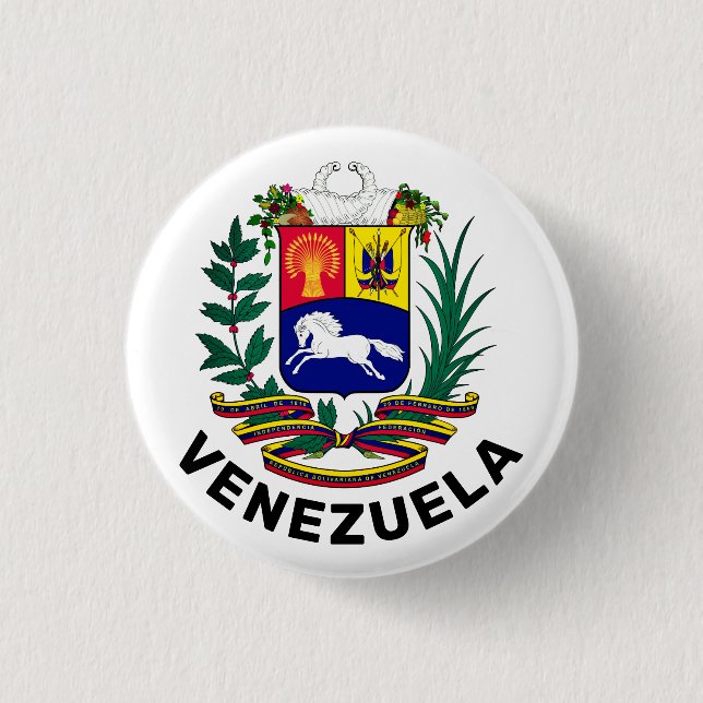 Badge Rond 2,50 Cm Armoiries du Venezuela (Devant)