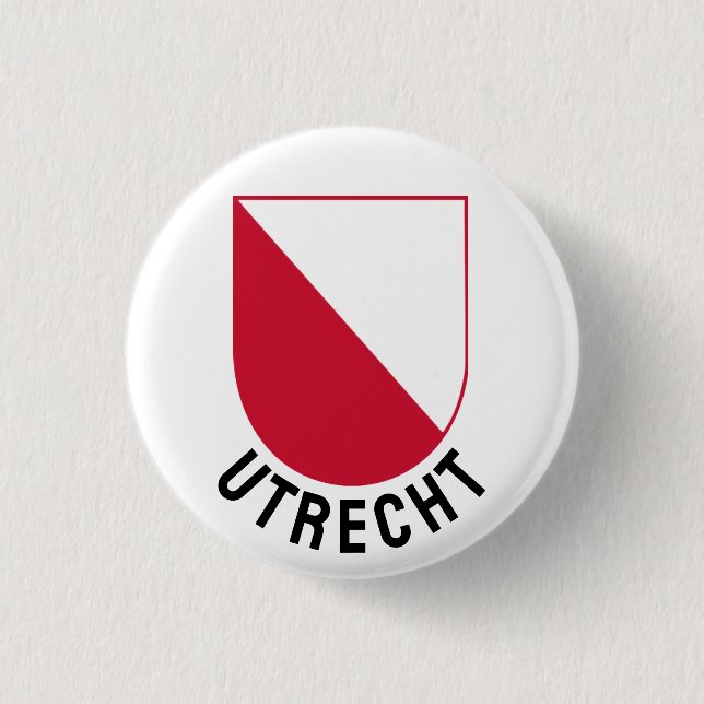 Badge Rond 2,50 Cm Armoiries d'Utrecht - Pays-Bas (Devant)